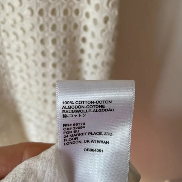 Urban Outfitters Leo Embroidered Tulip Midi Dress Cream White Sz S - Picture 8 of 8